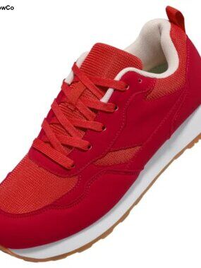Women's Retro Fashion Sneakers Casual Walking Shoes Lace-Up Mesh EVA Cushioned